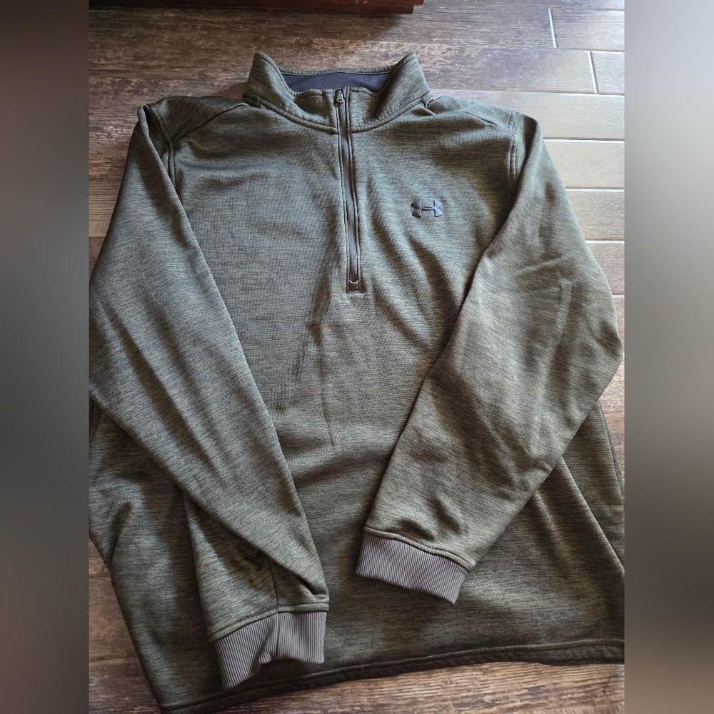 Under Armour Men’s Olive Green Half-Zip Pullover Cold Gear